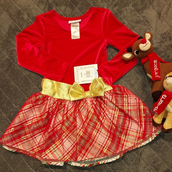 Bonnie Jean Other - NWT Christmas Dress Red & Gold
